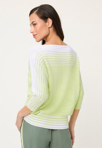 Olsen Lime Yellow Stripe Knit Top