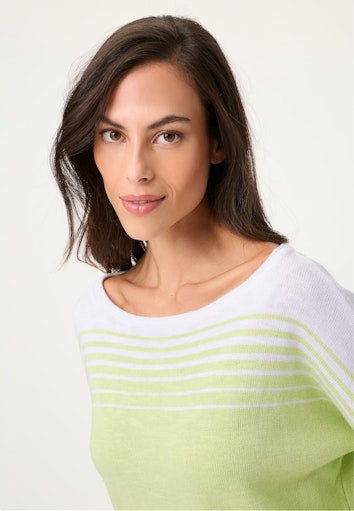 Olsen Lime Yellow Stripe Knit Top