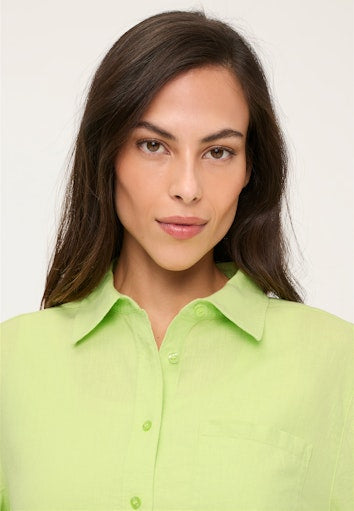 Olsen Lime Green Linen-Blend Shirt