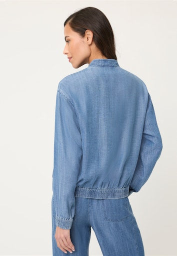 Olsen Denim Blue Bomber Jacket with Zip Fastening
