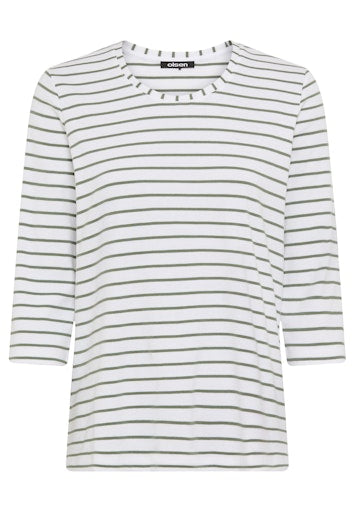 Olsen khaki stripe 3/4 sleeve T-shirt