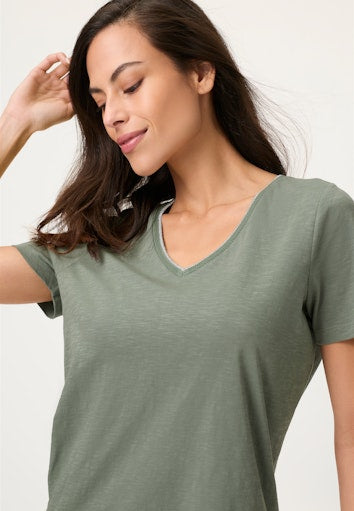 Olsen Khaki Cotton T-Shirt