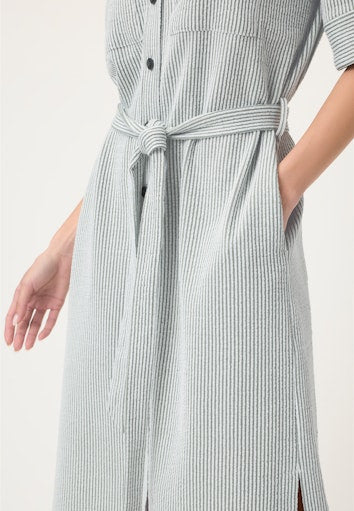 Olsen Khaki Fine Stripe Midi Short Sleeve Shirt Dress – 13002070