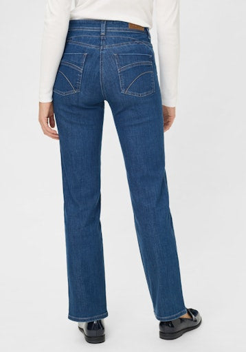 Olsen Straight Leg High Waist Jeans in Mid Denim 14002469