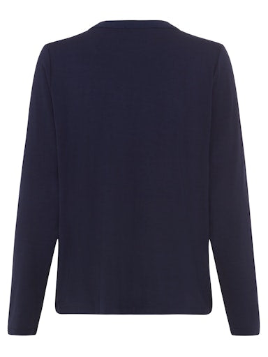 Olsen V-Neck Long Sleeve Top in Ink Blue 11105250