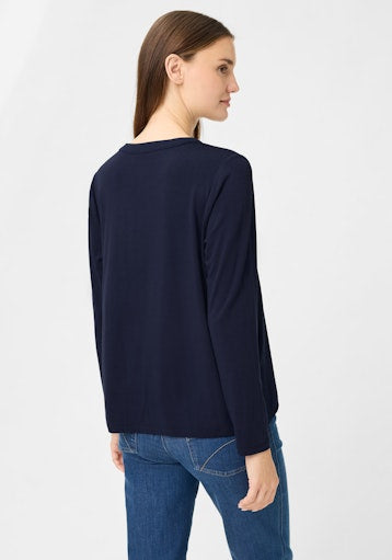 Olsen V-Neck Long Sleeve Top in Ink Blue 11105250