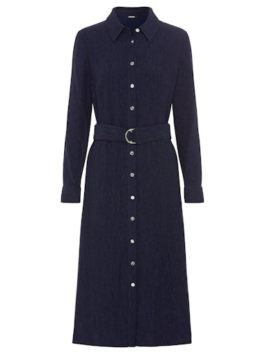Olsen Belted Shirt Dress with Pockets in Ink 13002056