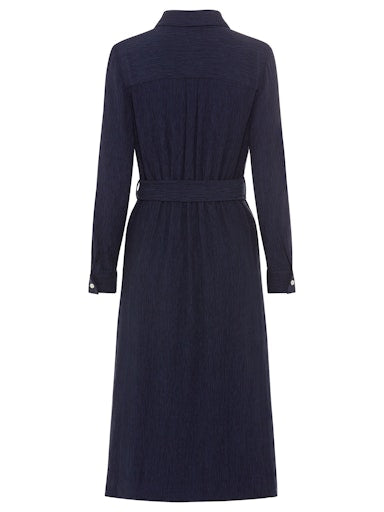 Olsen Belted Shirt Dress with Pockets in Ink 13002056