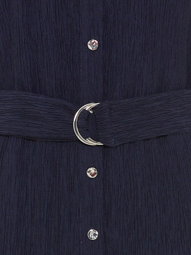 Olsen Belted Shirt Dress with Pockets in Ink 13002056