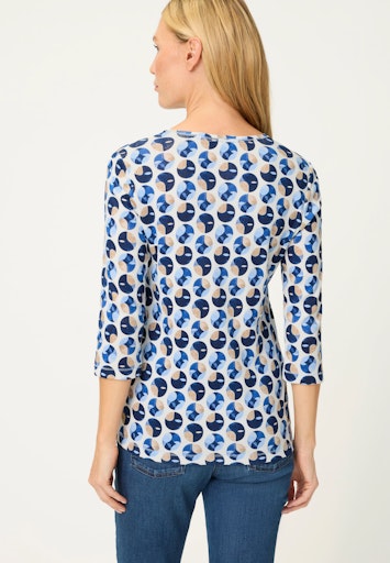 Olsen 3/4 Sleeve Abstract Dot Cotton T-Shirt 11105296
