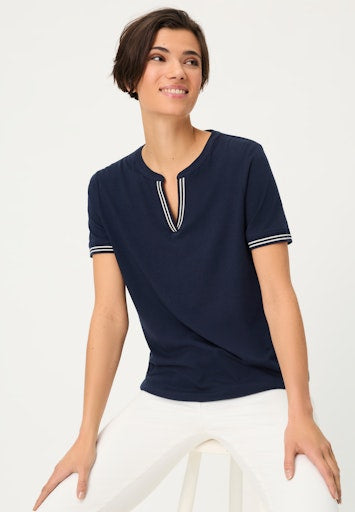 Olsen Ink Blue V-Neck T-Shirt