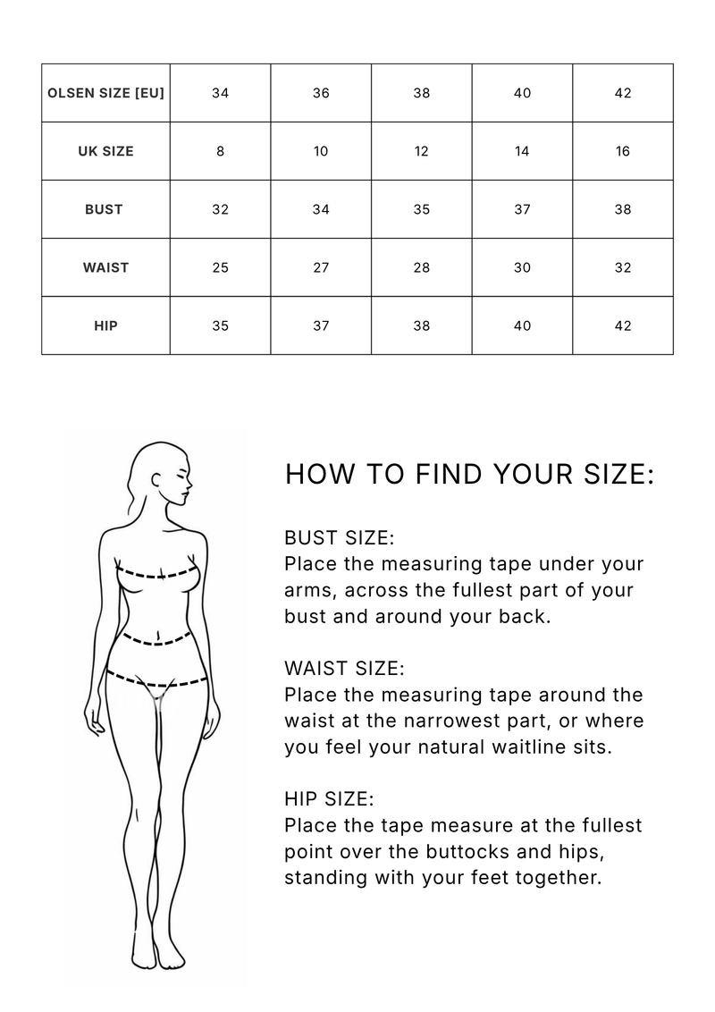 Olsen sizing guide