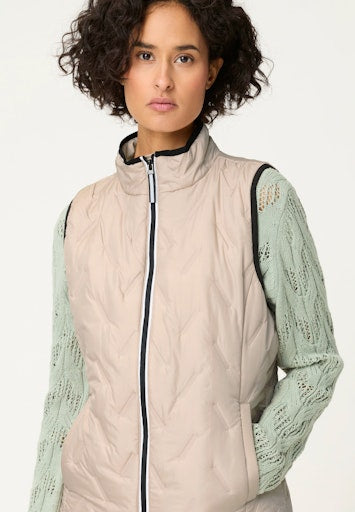 Olsen Beige 2-in-1 Outdoor Jacket with Detachable Gilet, Hood & Zipped Pockets 15101446