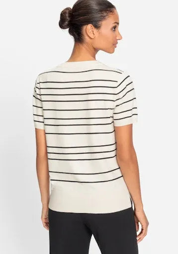 Olsen short sleeve stripe sweater 11004532