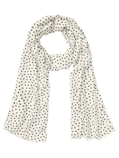 Olsen tiny heart print scarf 18001951