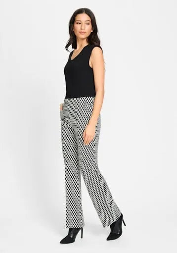 Olsen graphic print bootcut trousers 14002262