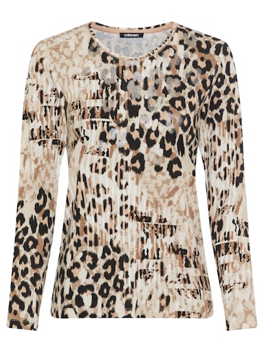 Olsen Animal Print Long Sleeve T-Shirt 11105231