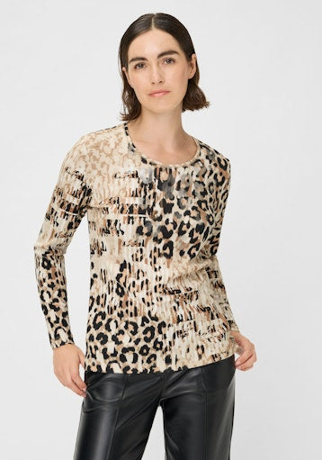 Olsen Animal Print Long Sleeve T-Shirt 11105231