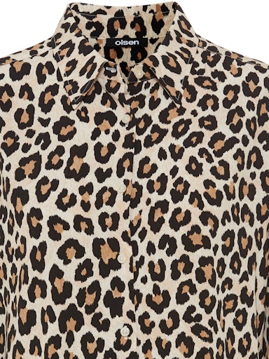 Olsen Leopard Print Long Sleeve Shirt 1200217