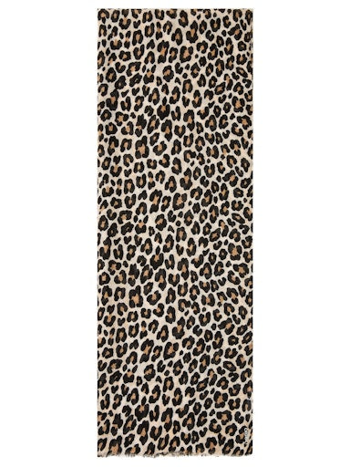 Olsen Leopard Print Long Scarf – 100% Viscose with Fringed Edges 18002001