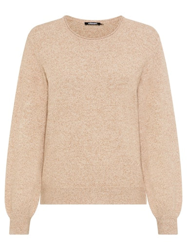 Olsen Crew Neck Long-Sleeve Sweater in Soft Biscuit 11000585