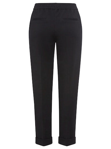 Olsen Lisa Black Straight-Leg Crop Trousers 14002105