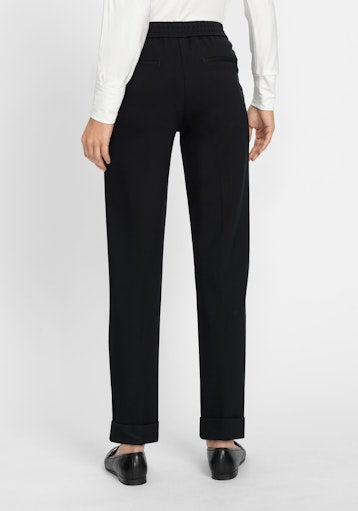 Olsen Lisa Black Straight-Leg Crop Trousers 14002105