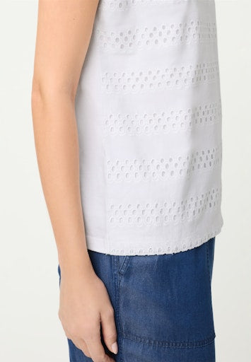 Olsen White Eyelet Embroidered T-Shirt