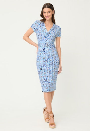 Olsen Blue Print Midi Dress