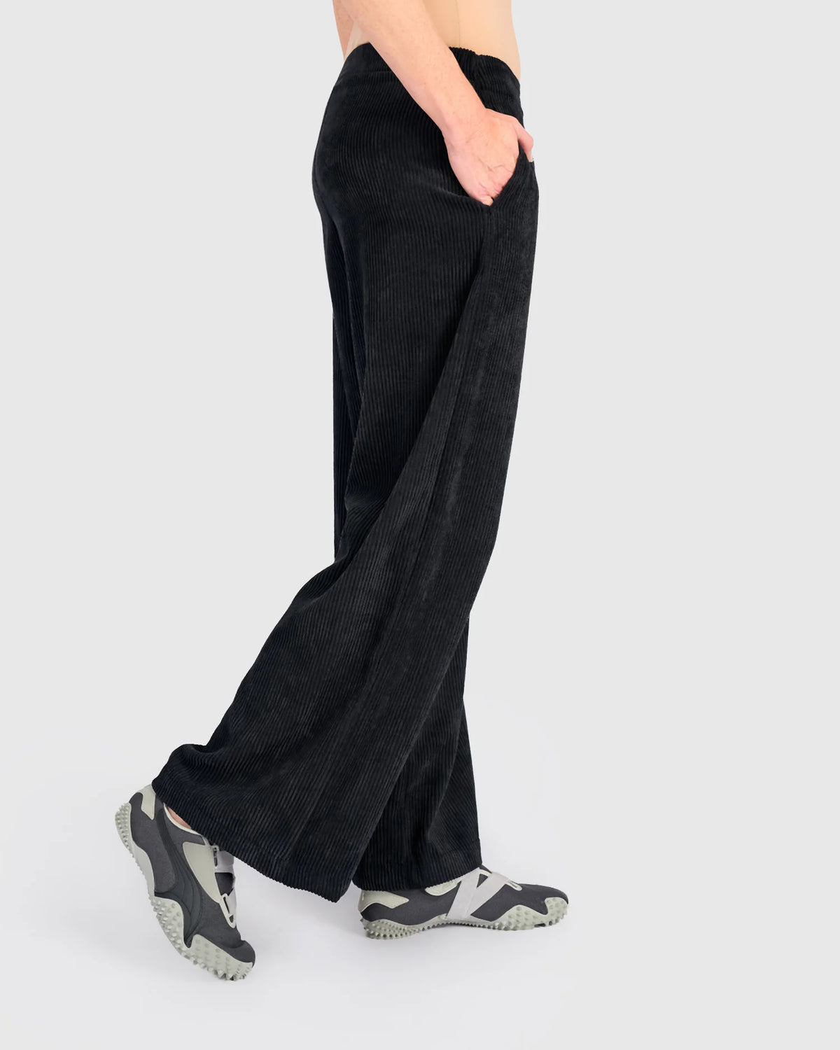 Alembika Black Cord Easy Lantern Trousers
