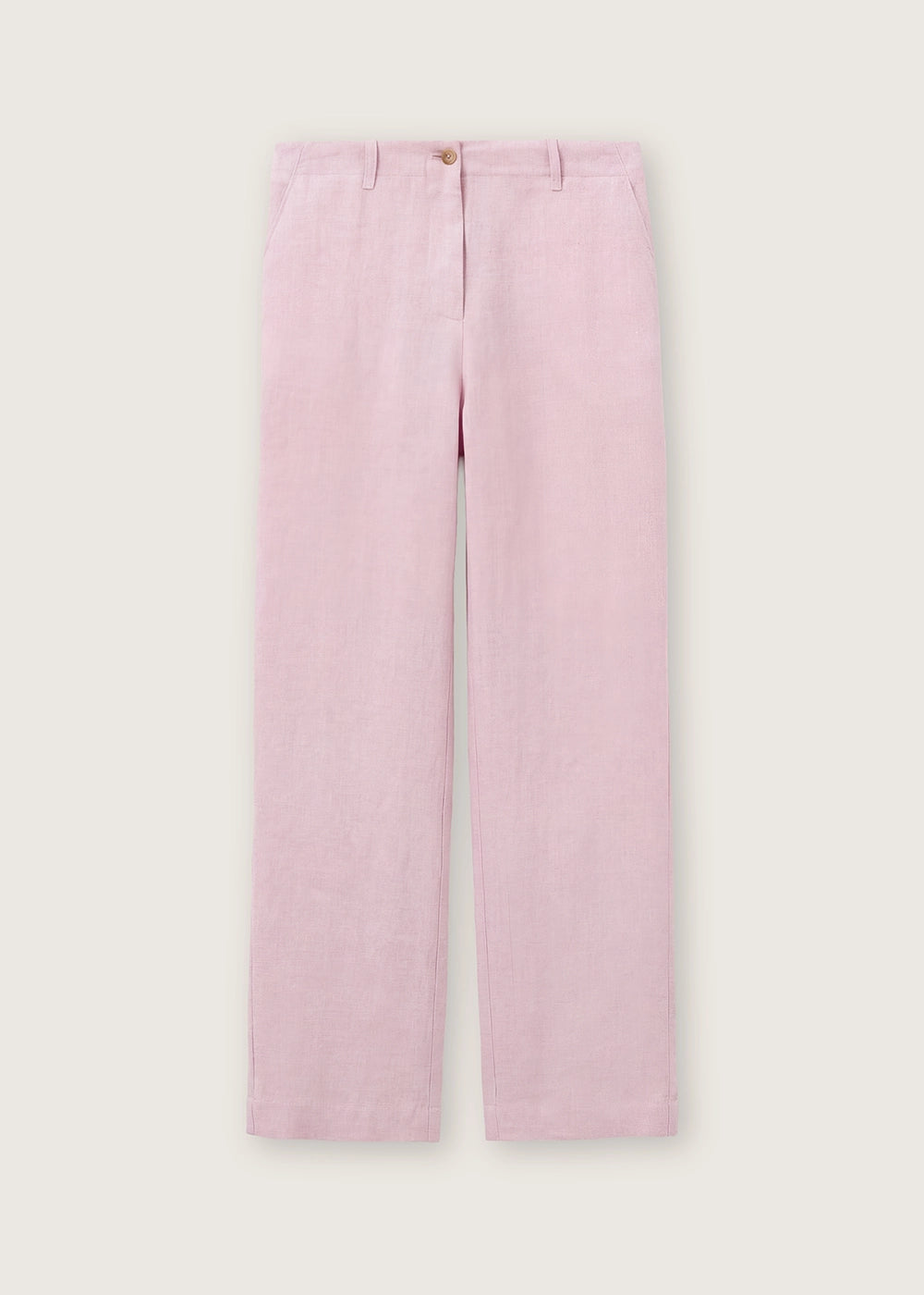 Rosso 35 Pink Straight Trousers in Yarn-Dyed Linen N1822PA