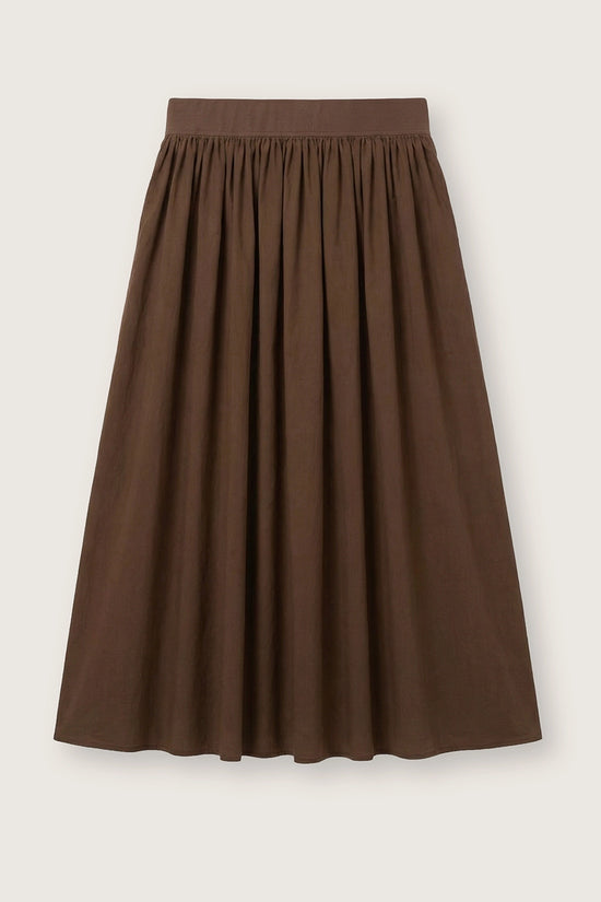 Rosso 35 Brown Garment-Dyed Poplin Long Skirt