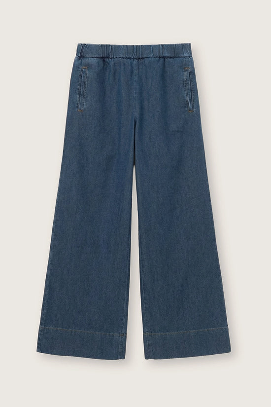 Rosso 35 Denim Blue Elasticated Waist Wide Leg Jeans