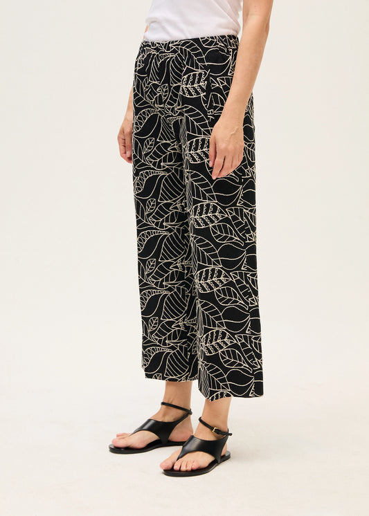 Rosso 35 Black Embroidered Cotton Muslin Trousers