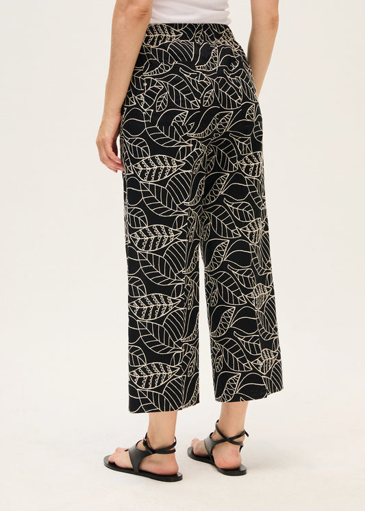 Rosso 35 Black Embroidered Cotton Muslin Trousers