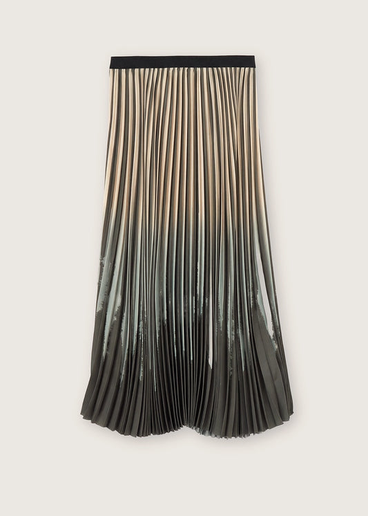 Rosso 35 Dark Green Long Pleated Skirt S7499G