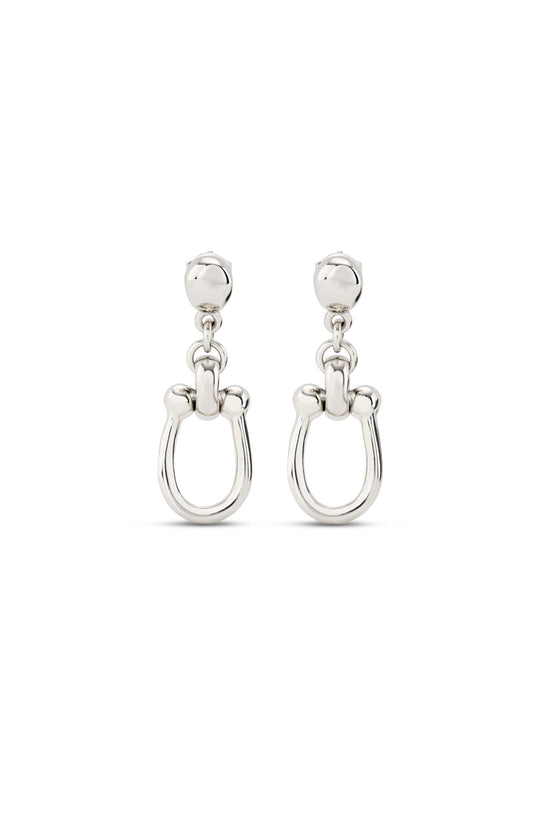 Uno de 50 Silver Drop Earrings with Medium Sized Link in PEN0944MTL