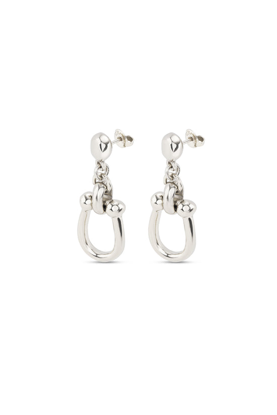 Uno de 50 Silver Drop Earrings with Medium Sized Link in PEN0944MTL