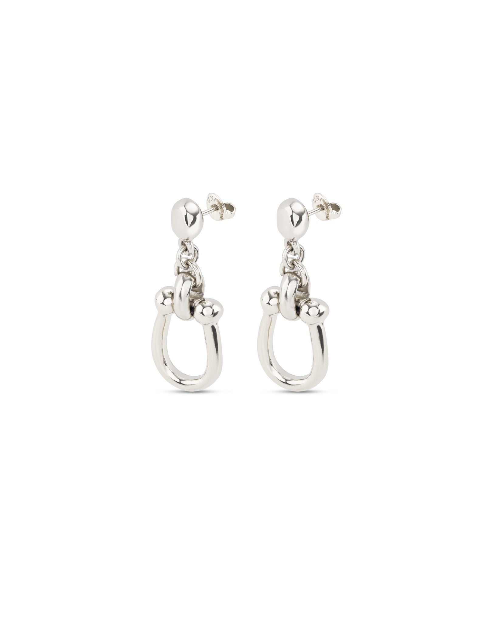 Uno de 50 Silver Drop Earrings with Medium Sized Link in PEN0944MTL