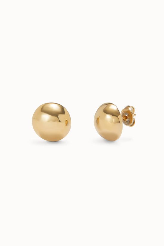 Uno de 50 Gold Bead Shaped Stud Earrings PEN09960
