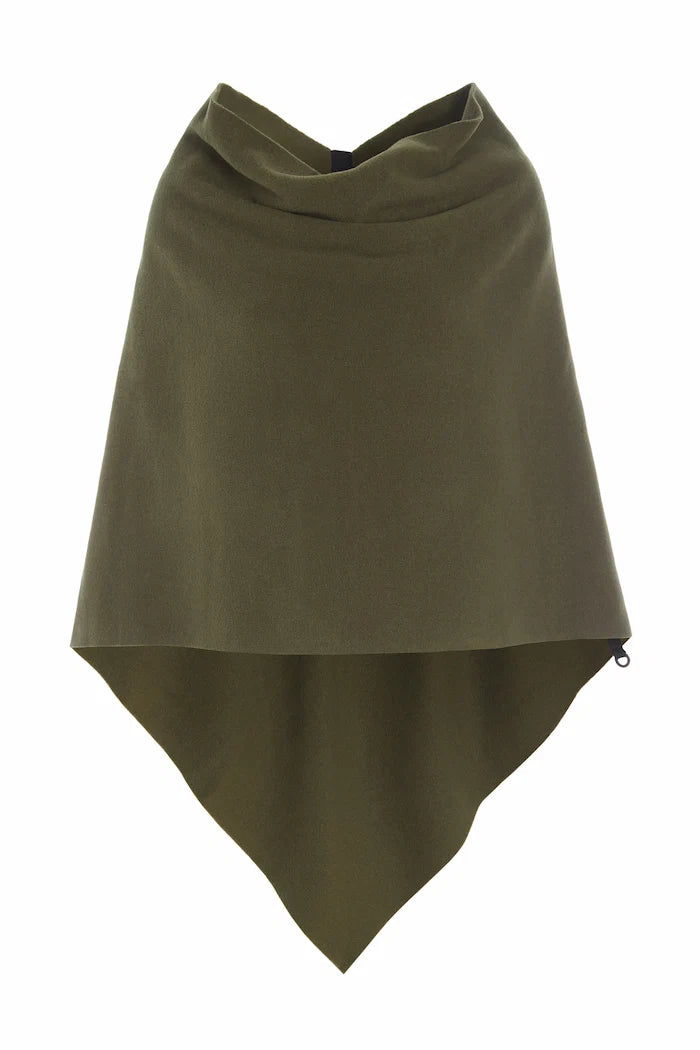 Henriette Steffensen Moss Green Fleece Poncho