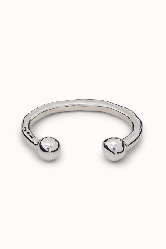 Uno de 50 Silver Bangle Bracelet with Double Ball PUL0467