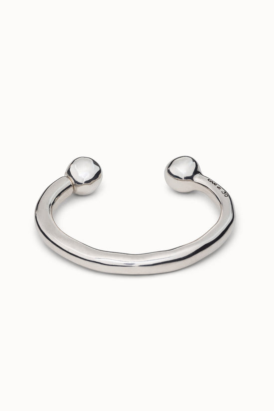 Uno de 50 Silver Bangle Bracelet with Double Ball PUL0467
