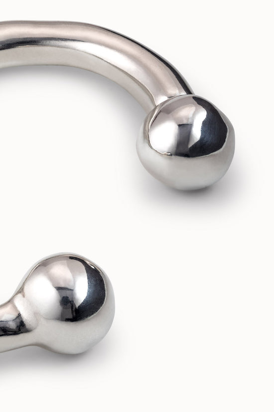 Uno de 50 Silver Bangle Bracelet with Double Ball PUL0467