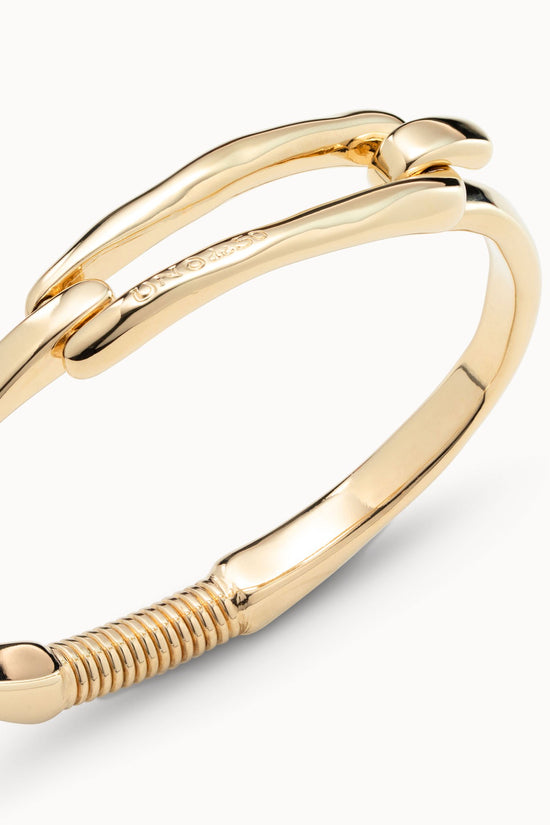 Uno de 50 Gold Bangle Bracelet with Buckle PUL1721