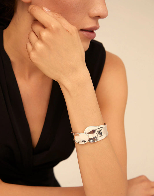 Uno de 50 Silver Waves Shaped Bracelet PUL1806