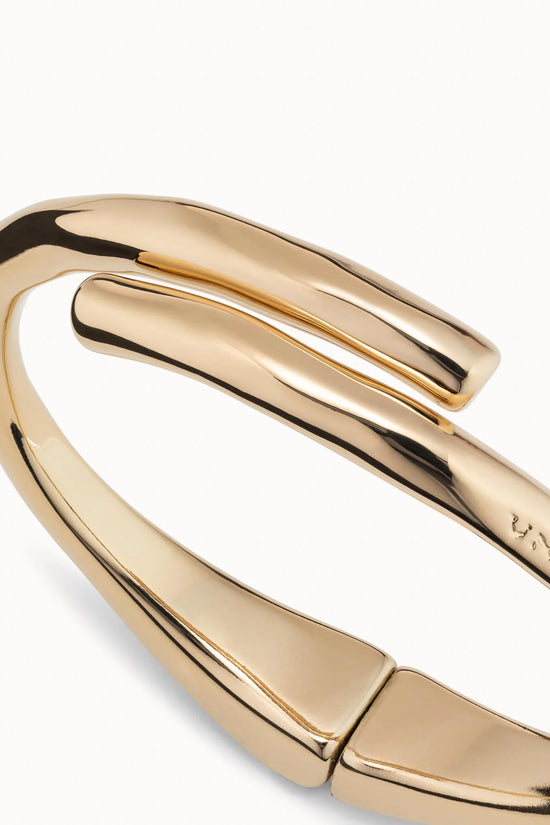 Uno de 50 Gold Tubular Shaped Bangle Bracelet