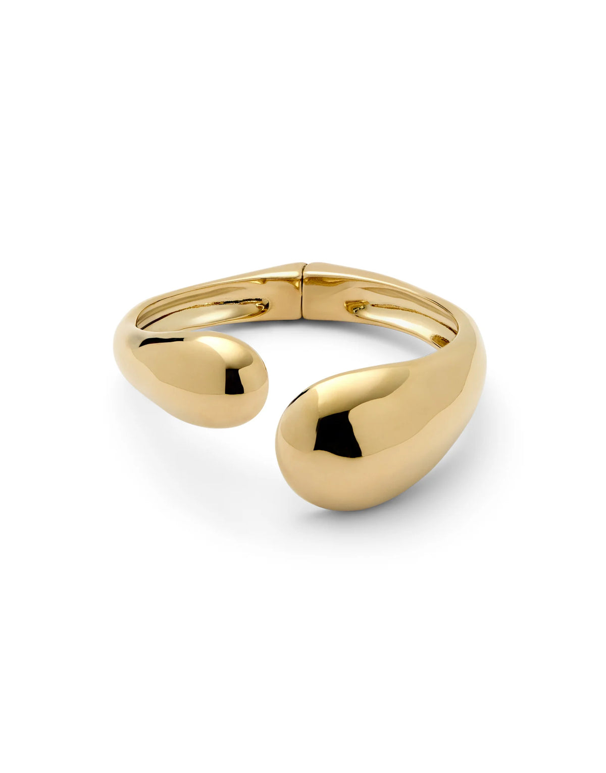 Uno de 50 Gold Bangle Bracelet with Two Irregular Drops