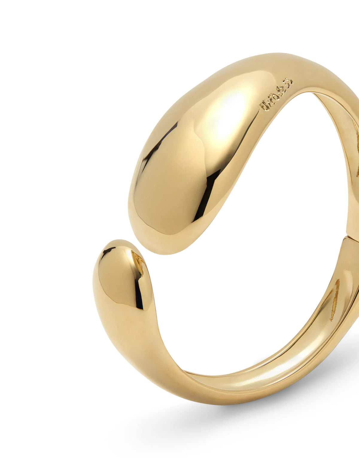 Uno de 50 Gold Bangle Bracelet with Two Irregular Drops