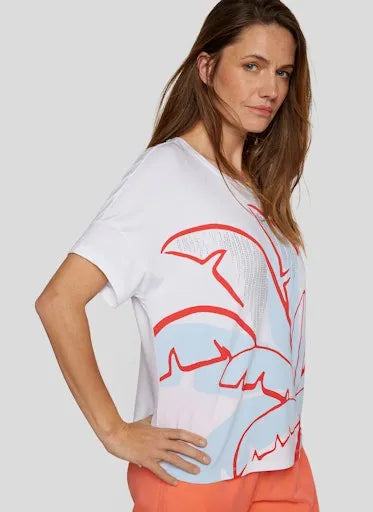 Rabe palm print and rhinestones t-shirt 54 224302